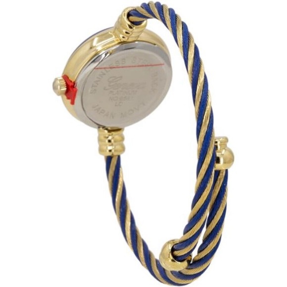 Collections Women\'s Cuff Watch Gold/Blue 18k gold plated new